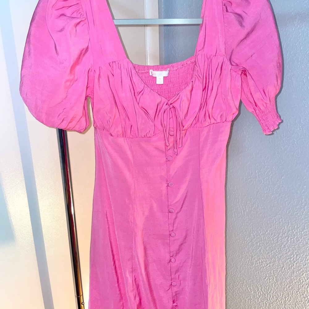 House of GB girls pink puff-sleeve dress